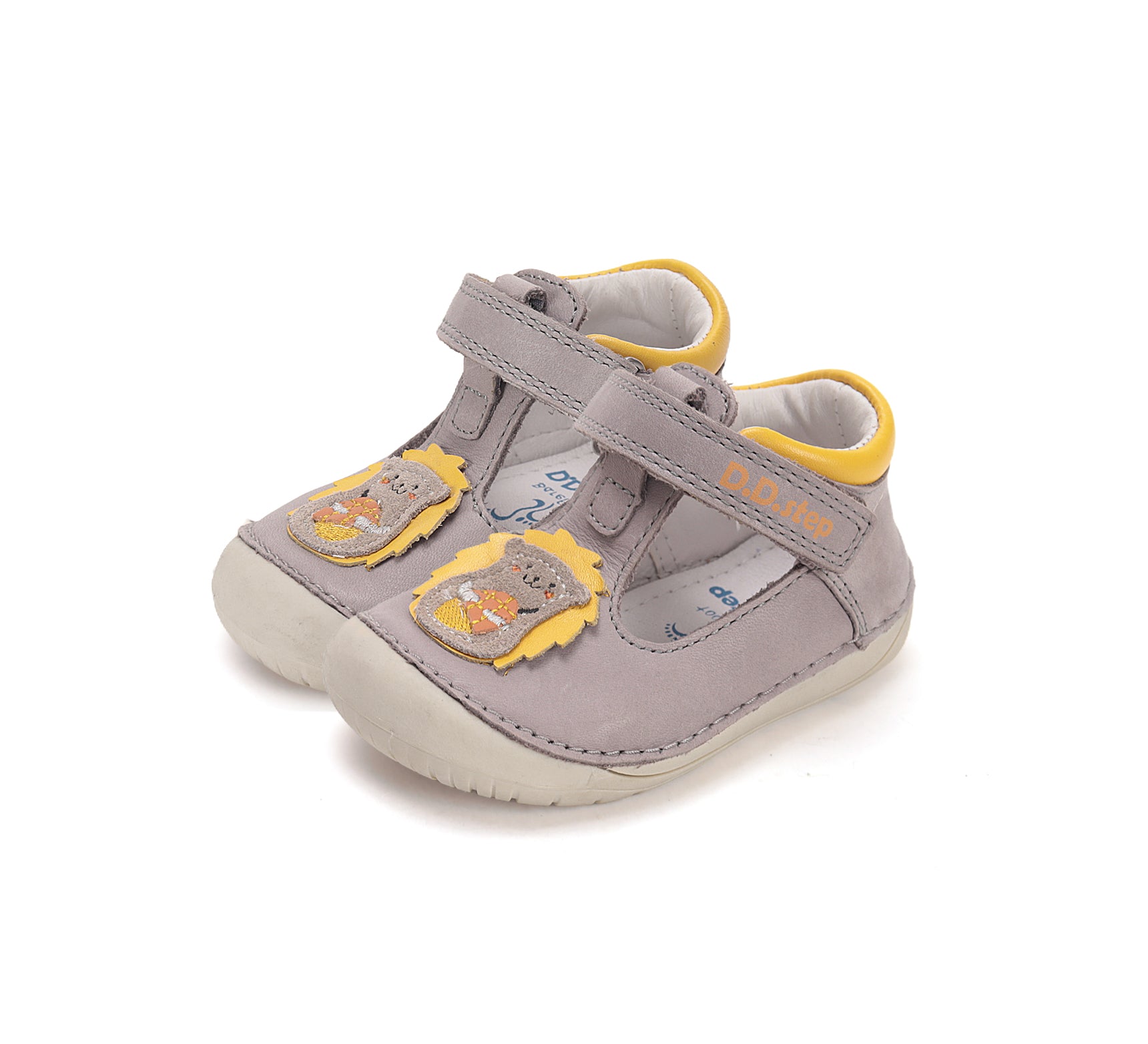 D.D.Step pantofi baieti decupati Barefoot 20-25 Dove grey cu arici Imagine principală a produsului
