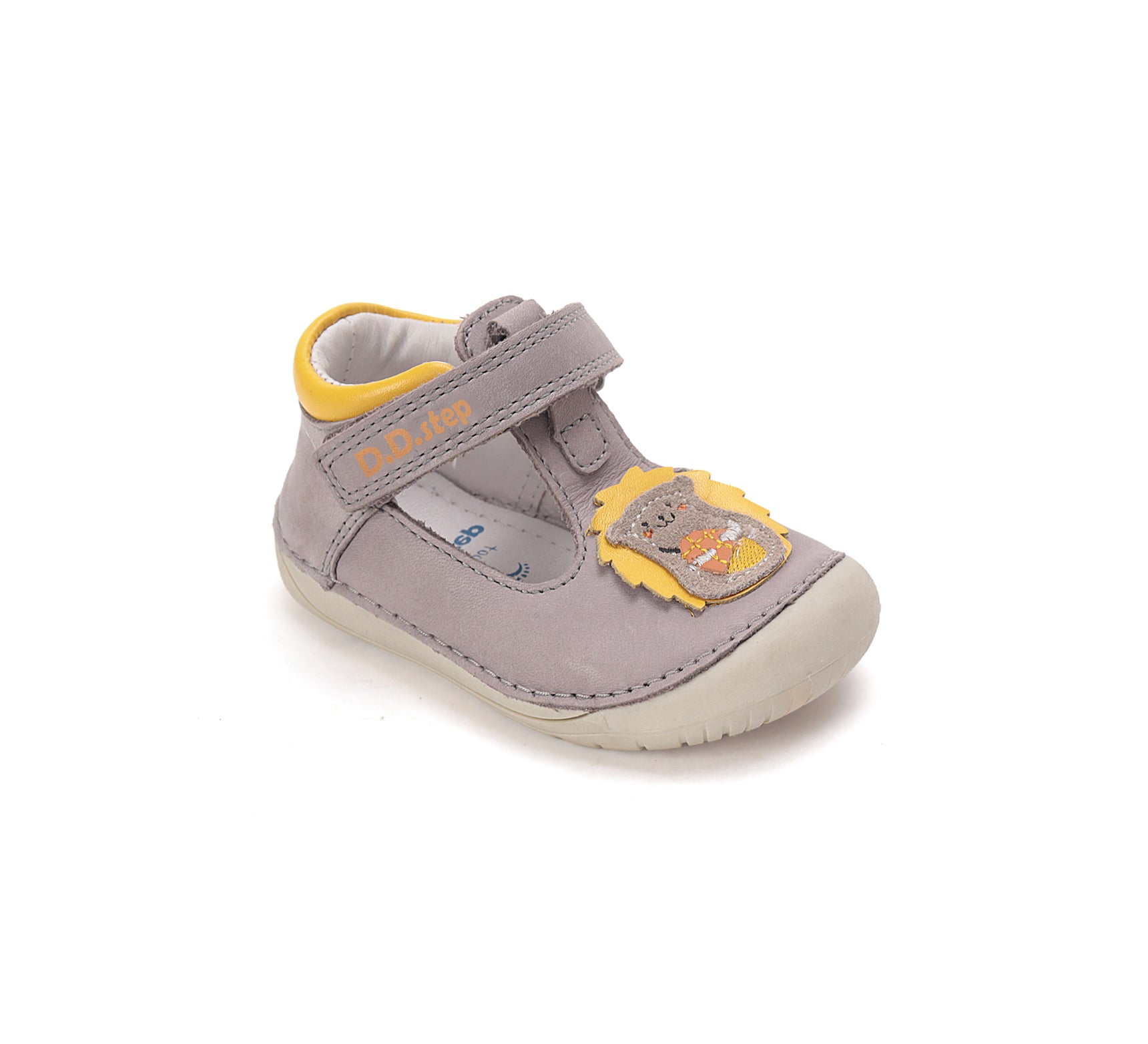 D.D.Step pantofi baieti decupati Barefoot 20-25 Dove grey cu arici