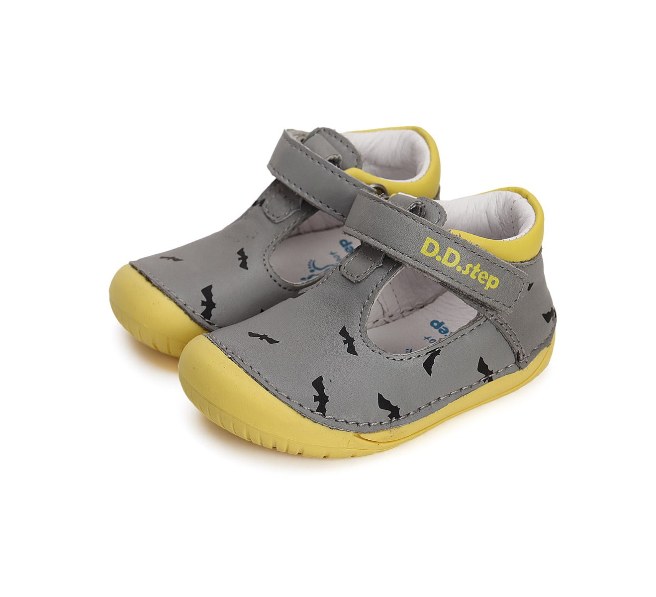 D.D.Step pantofi baieti decupati Barefoot 20-25, Grey cu liliac Imagine principală a produsului
