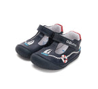 D.D.Step pantofi baieti decupati Barefoot 20-25, Royal Blue cu vaporas