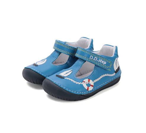 D.D.Step pantofi baieti decupati Barefoot 20-25, Sky Blue cu vaporas Imagine principală a produsului
