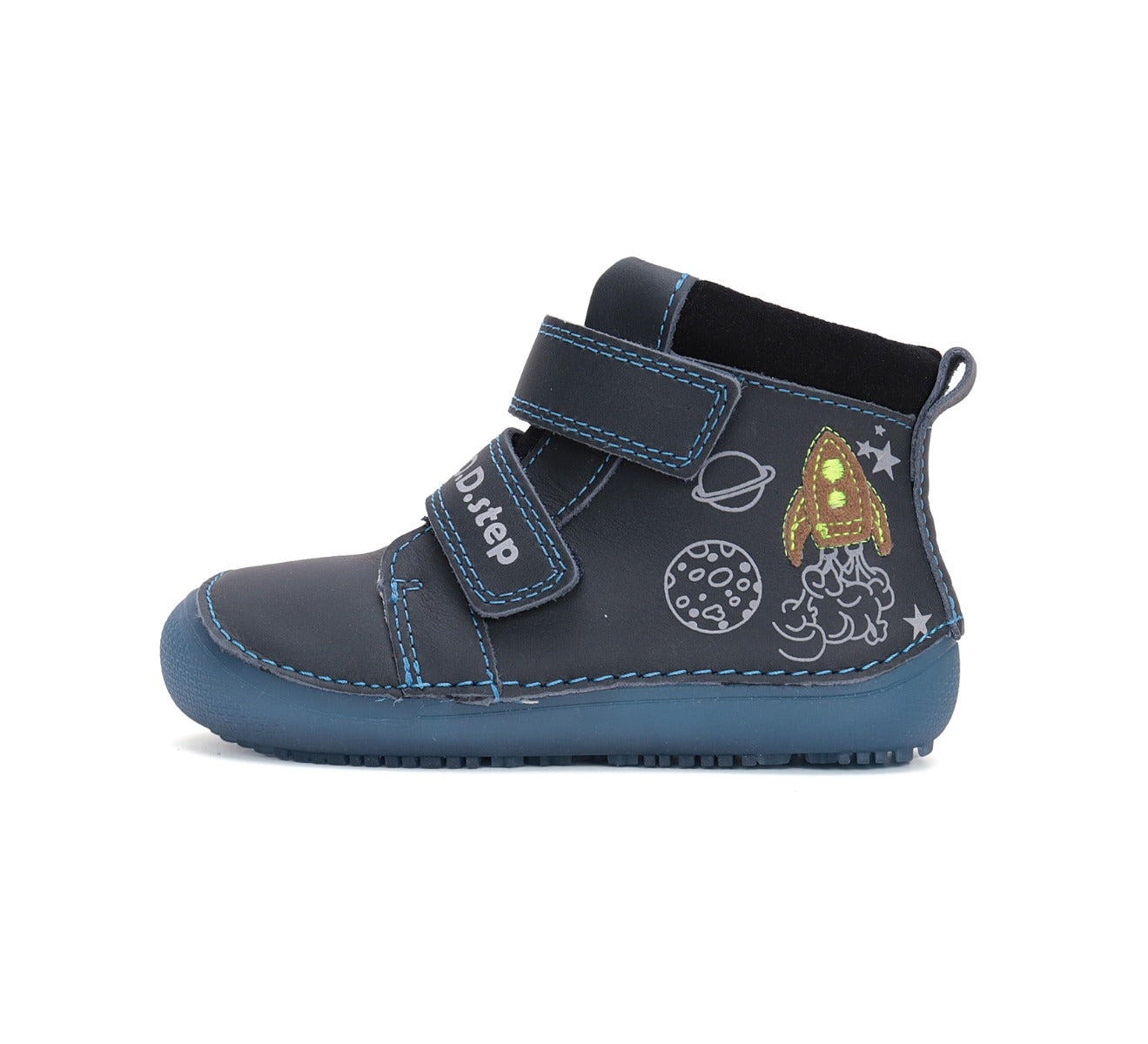 D.D.Step pantofi baieti fluorescenti Barefoot 25-30 Royal Blue cu naveta