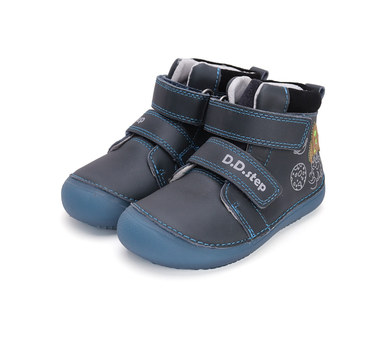 D.D.Step pantofi baieti fluorescenti Barefoot 25-30 Royal Blue cu naveta Imagine principală a produsului