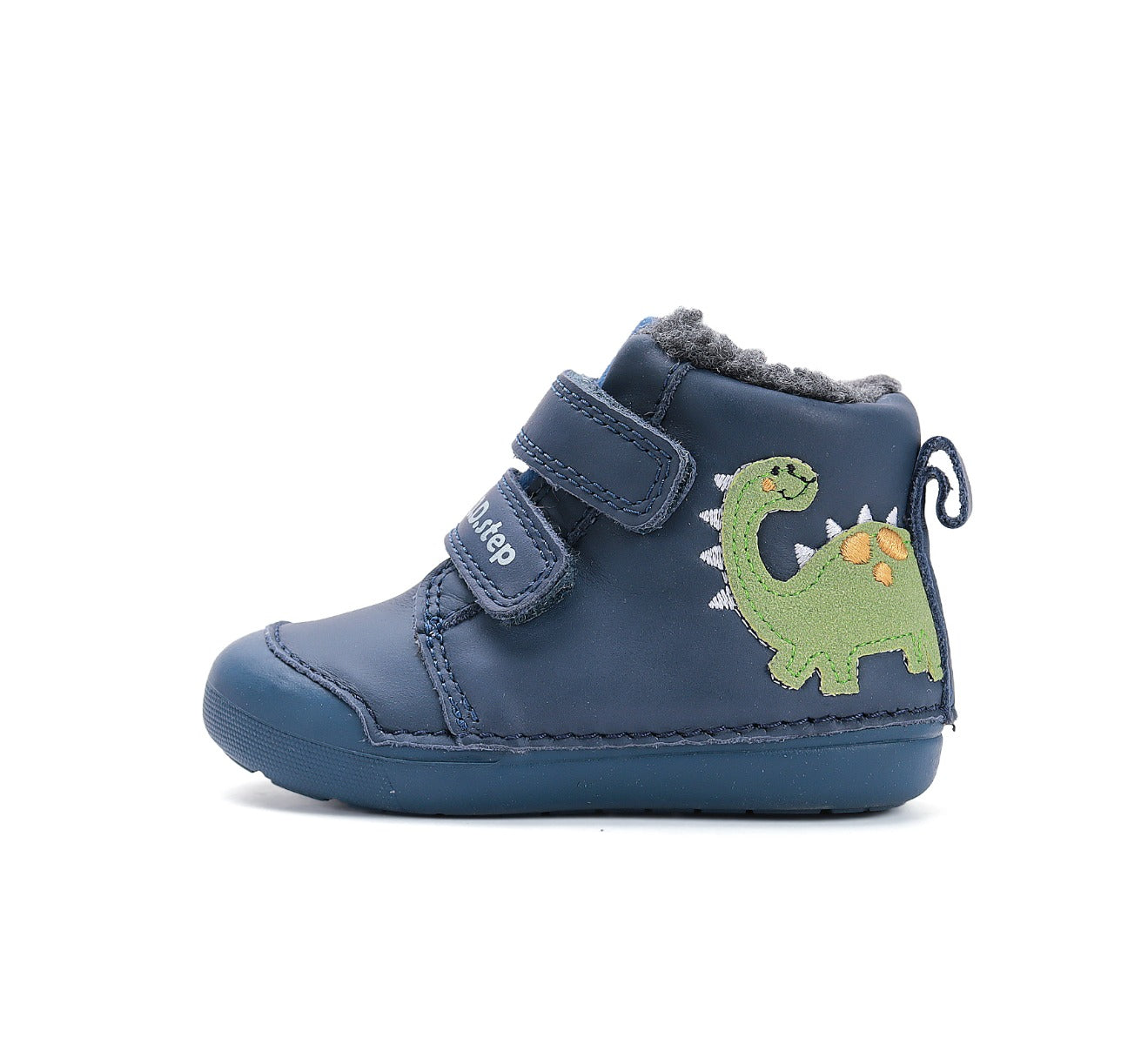 D.D.Step pantofi baieti imblaniti Primii Pasi 20-25 Bermuda Blue cu dino