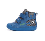 D.D.Step pantofi baieti imblaniti Primii Pasi 20-25 Bermuda Blue cu tigru
