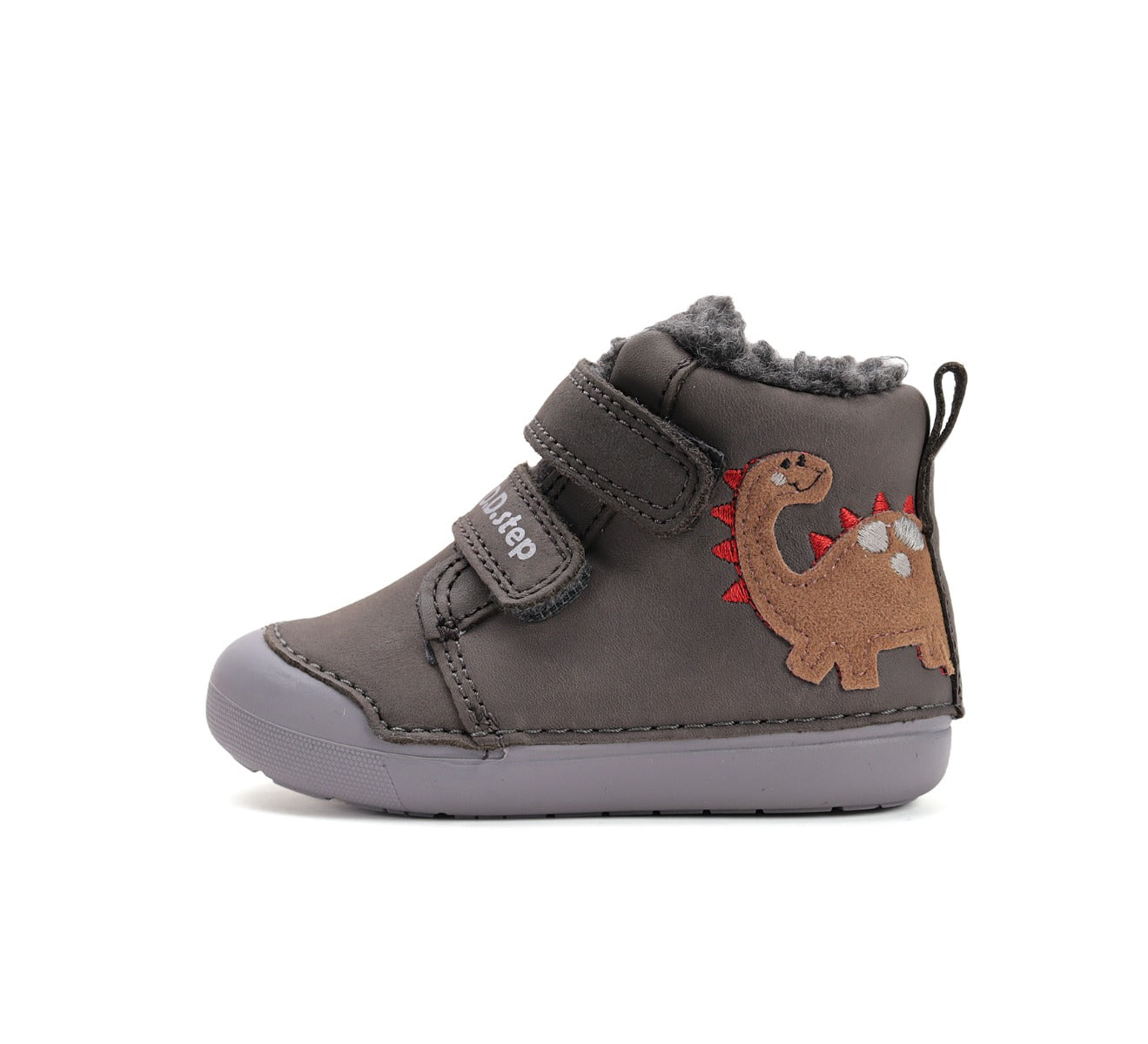 D.D.Step pantofi baieti imblaniti Primii Pasi 20-25 Khaki cu dino