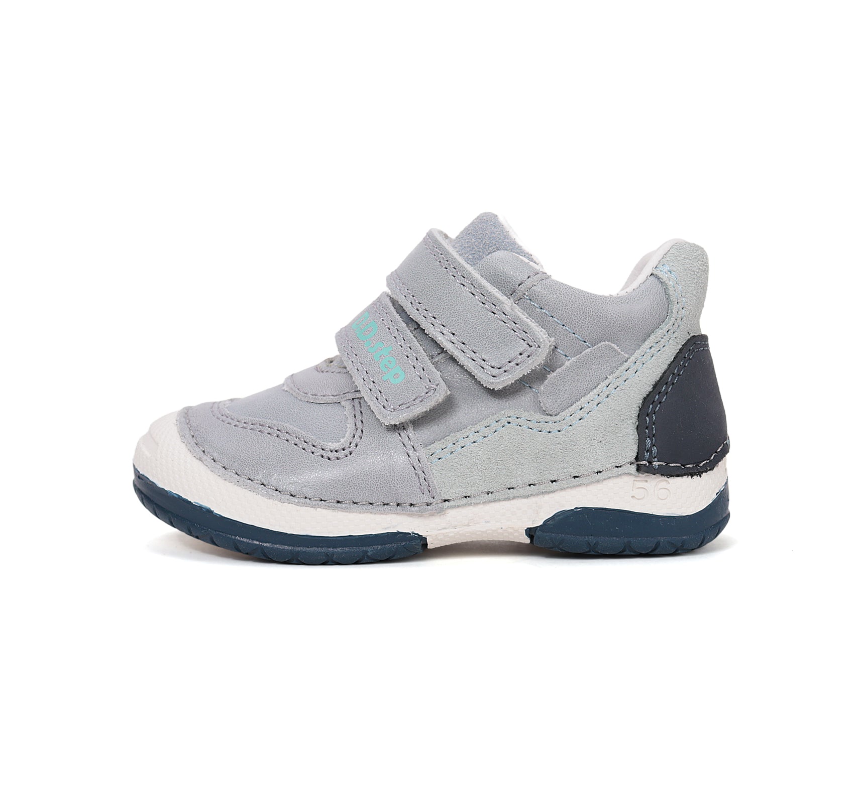 D.D.Step pantofi baieti piele 19-24 Dove Grey cu insertii