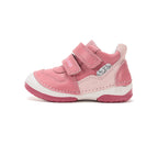 D.D.Step pantofi fete piele 19-24 Strawberry cu insertii