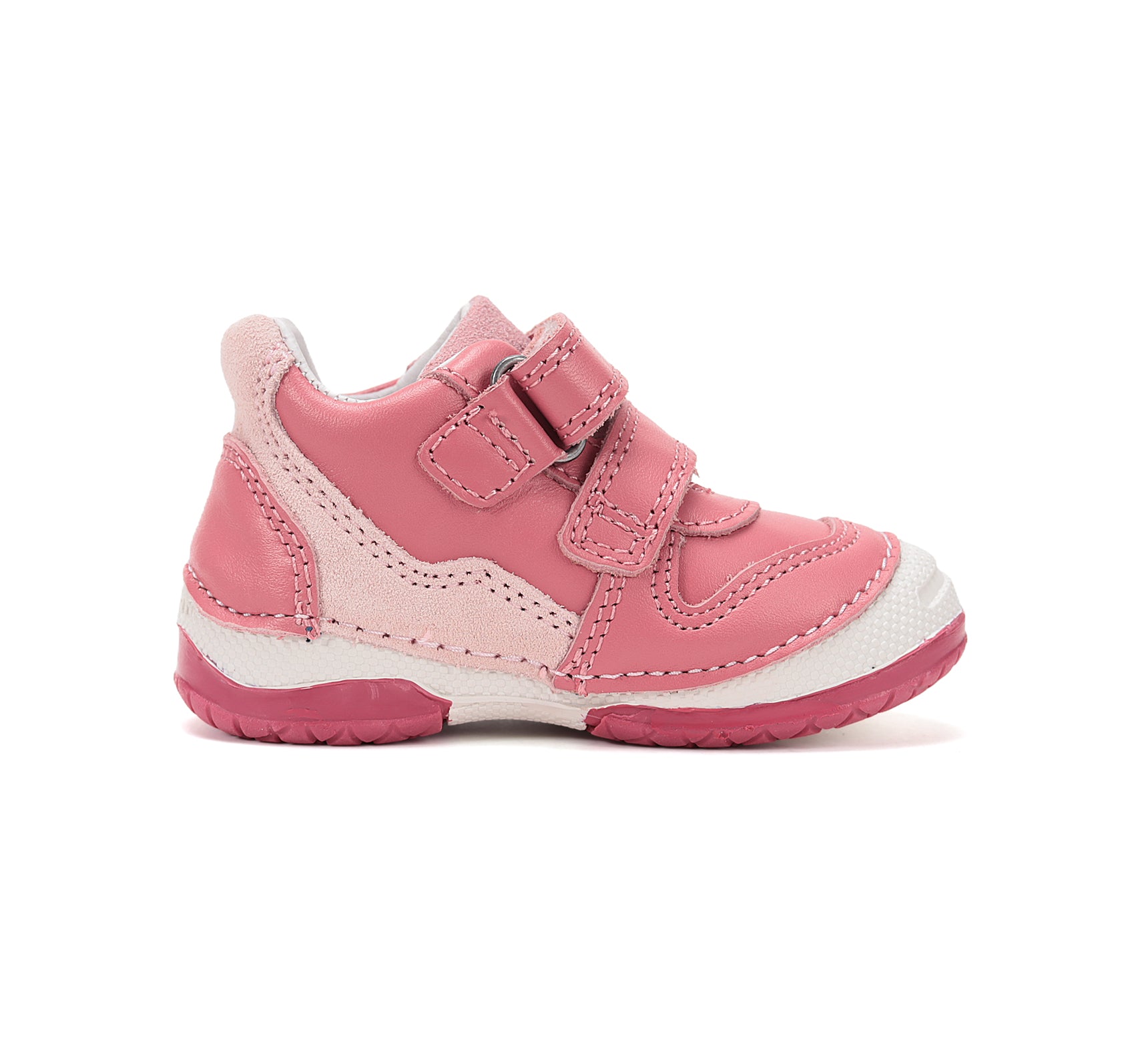 D.D.Step pantofi fete piele 19-24 Strawberry cu insertii