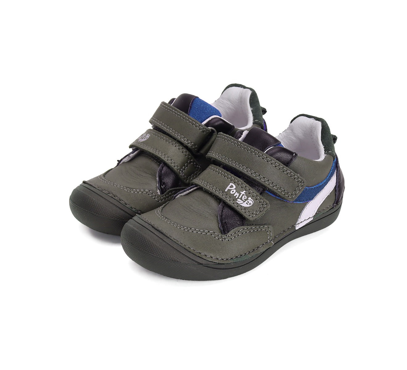 D.D.Step pantofi baieti Ponte20 supinati 24-29 Khaki cu dungi Imagine principală a produsului