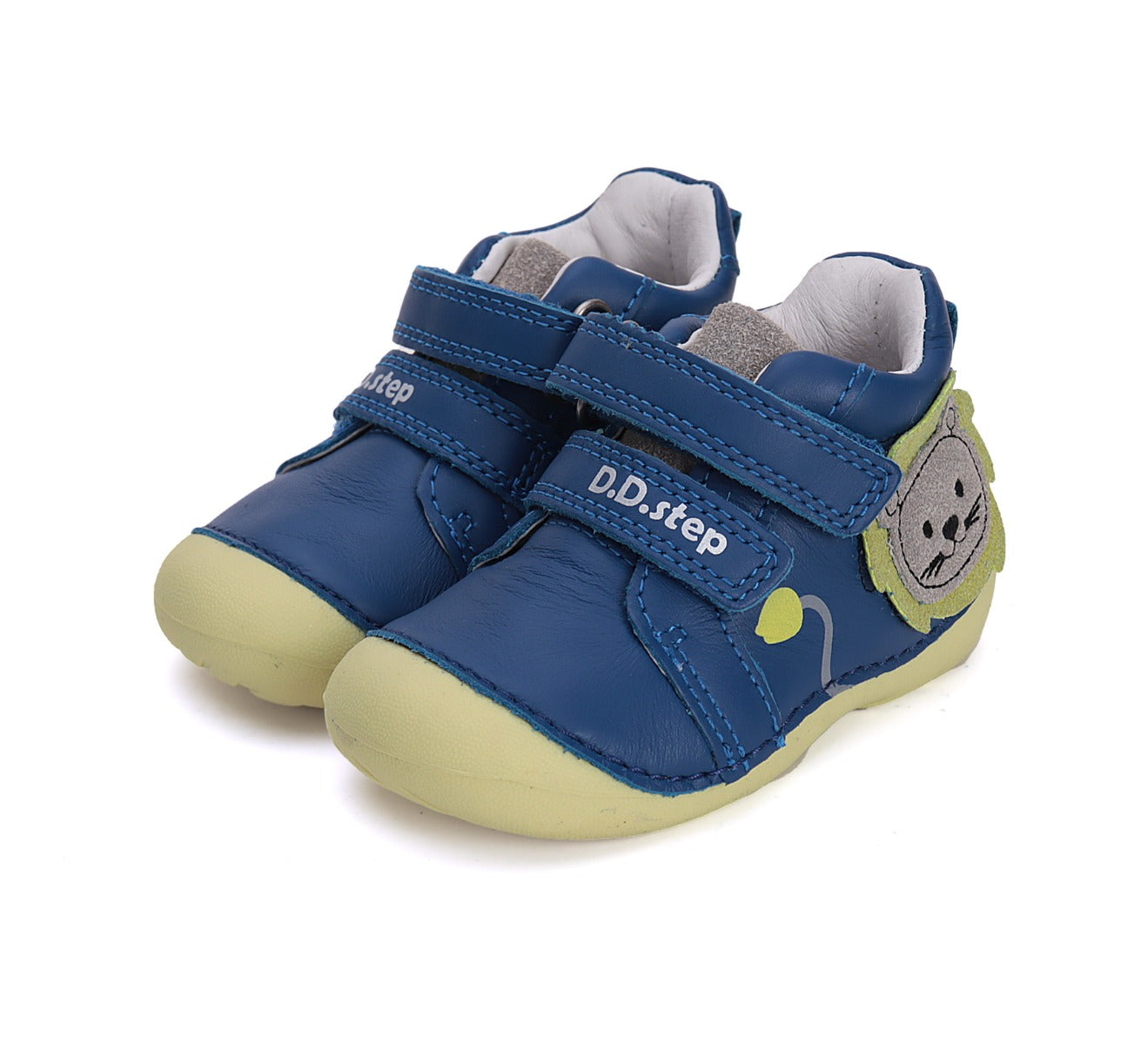 D.D.Step pantofi baieti Primii Pasi 18-24 Bermuda Blue cu leu Imagine principală a produsului