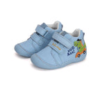 D.D.Step pantofi baieti Primii pasi 18-24 Sky Blue cu dino