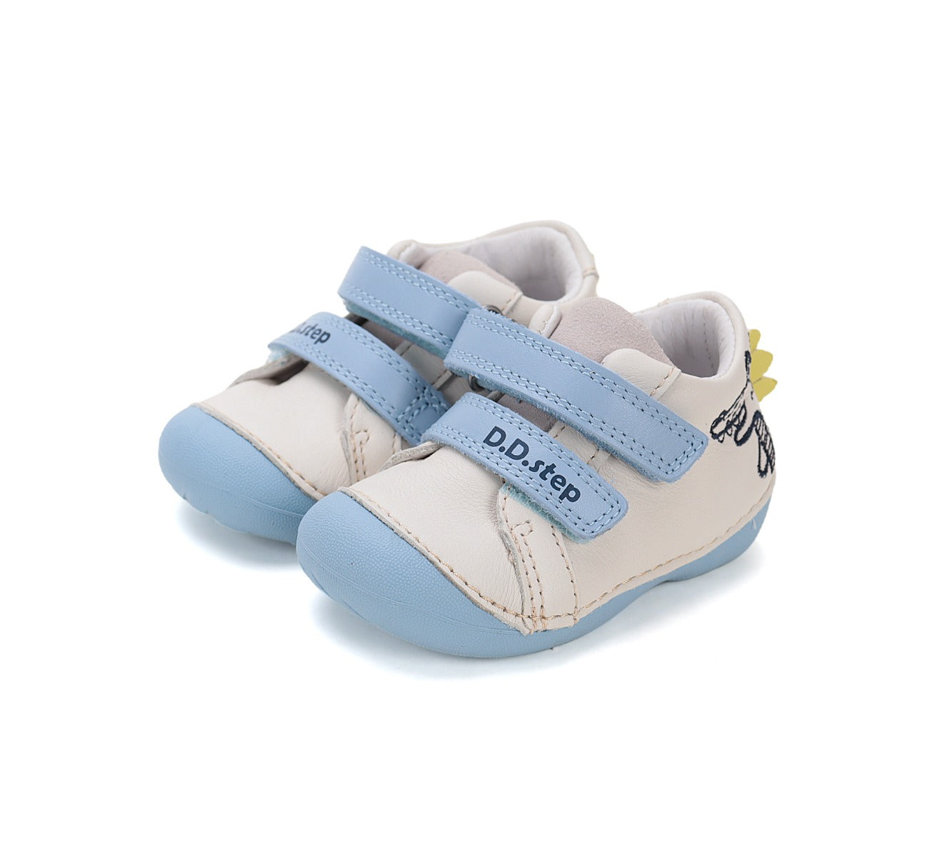 D.D.Step pantofi baieti Primii Pasi 18-24 White cu crocodil Imagine principală a produsului