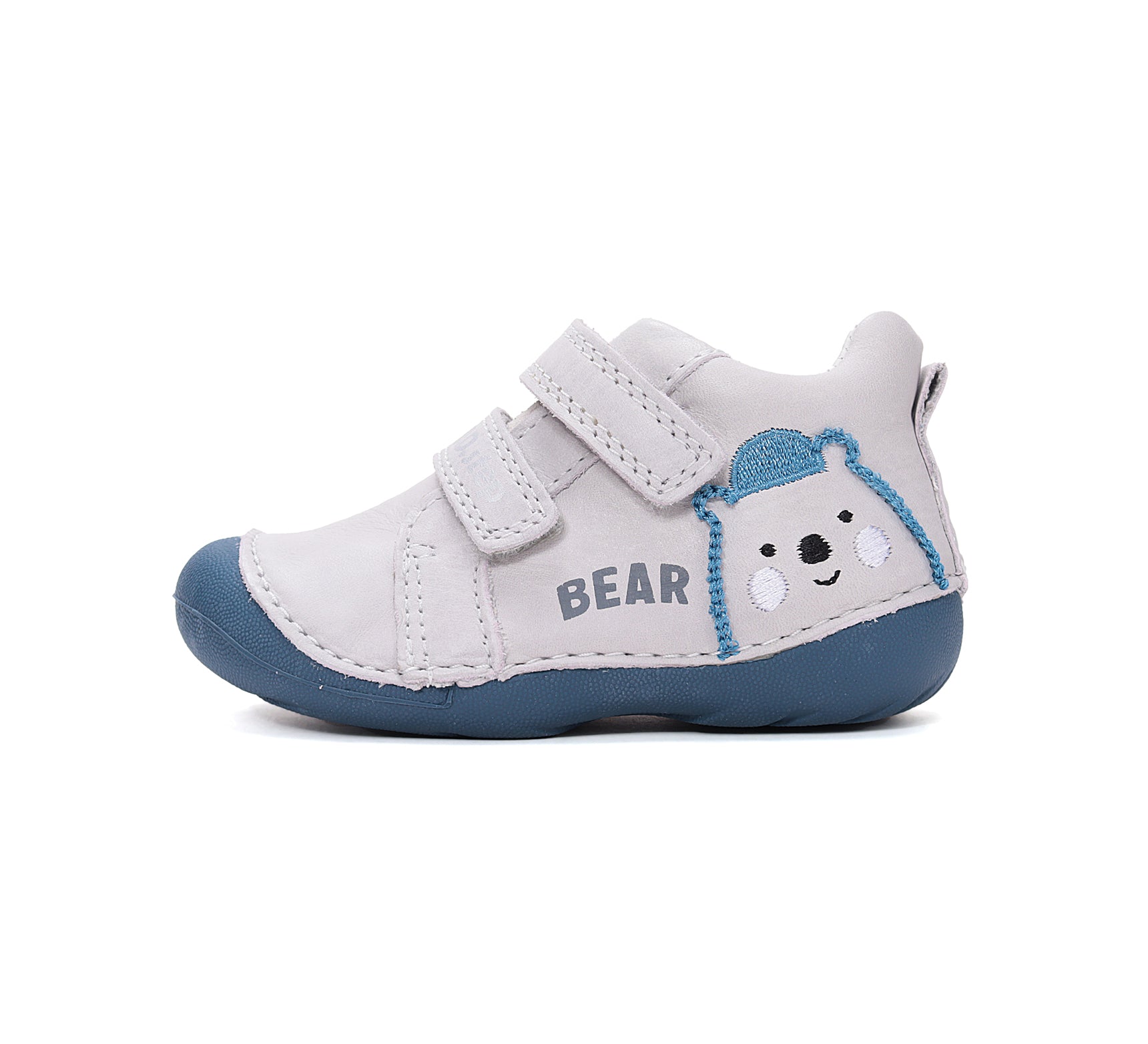 D.D.Step pantofi baieti Primii pasi 19-24 Dove Grey cu ursulet
