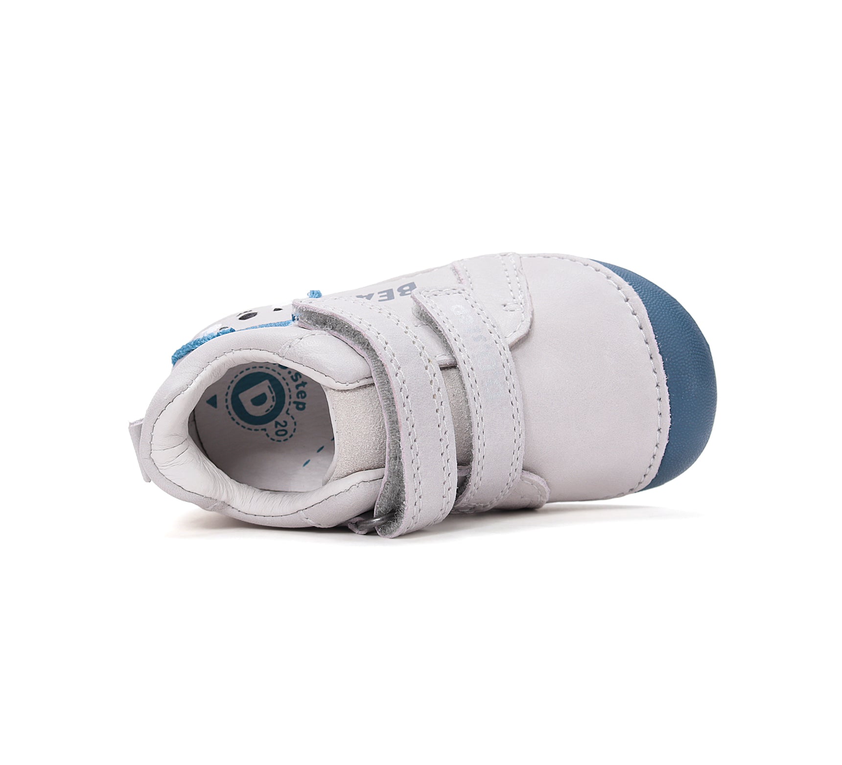 D.D.Step pantofi baieti Primii pasi 19-24 Dove Grey cu ursulet