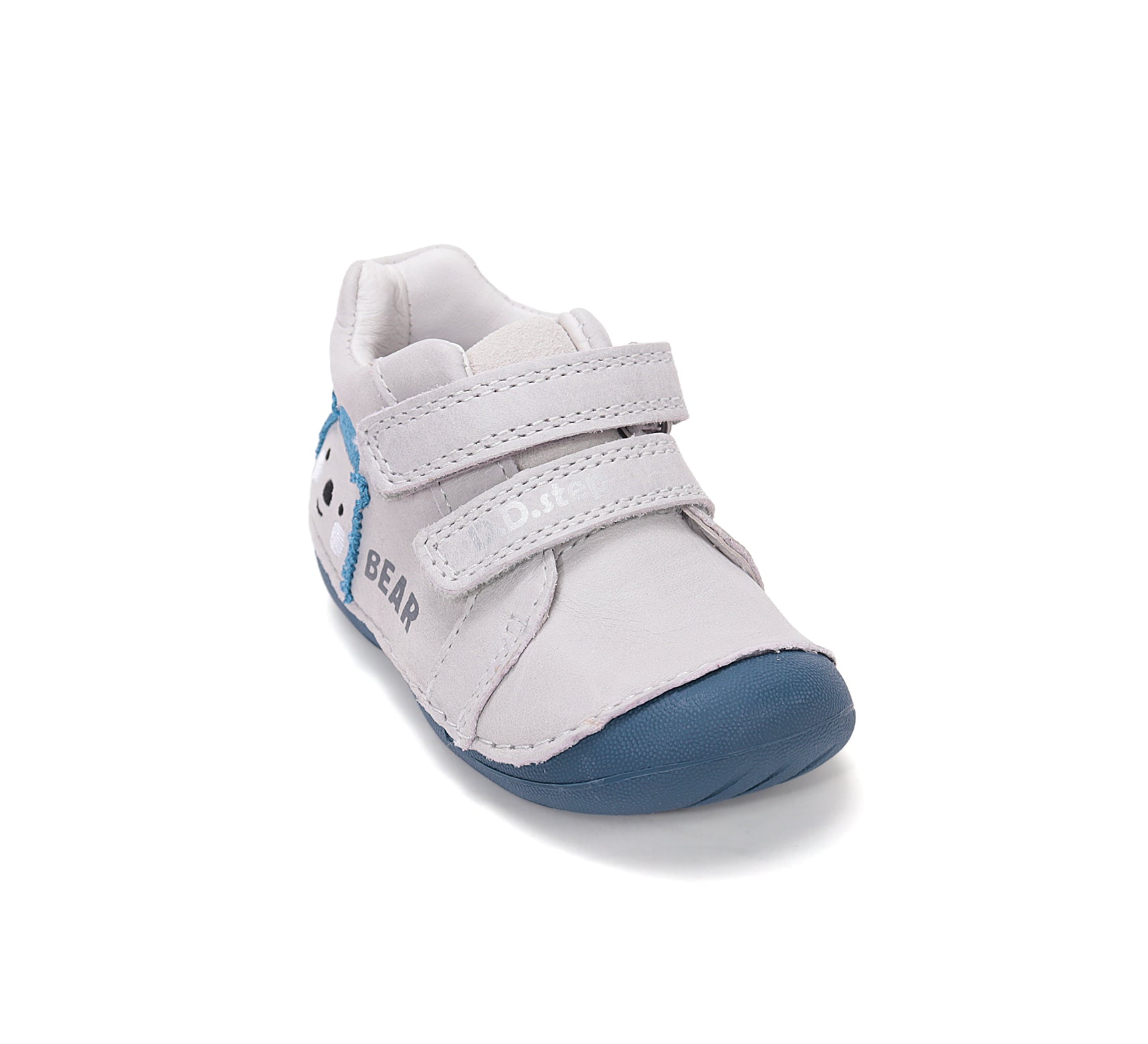 D.D.Step pantofi baieti Primii pasi 19-24 Dove Grey cu ursulet
