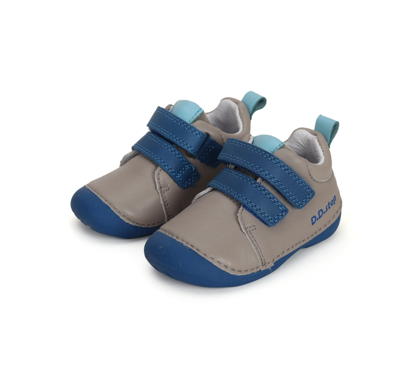 D.D.Step pantofi baieti Primii pasi 19-24 Grey cu albastru Imagine principală a produsului