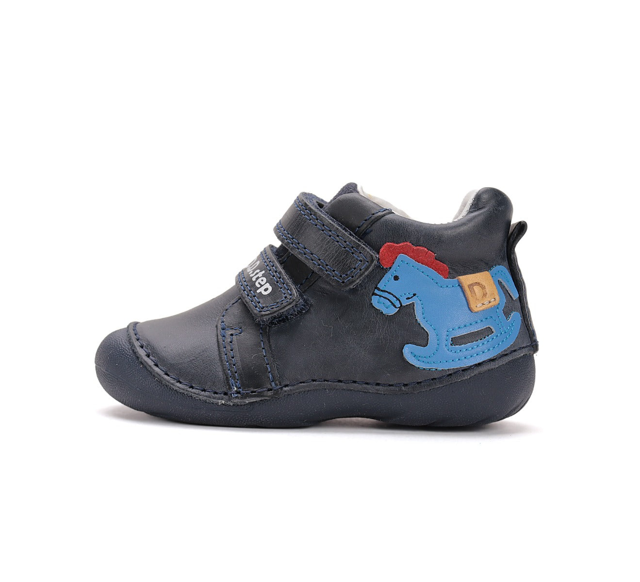 D.D.Step pantofi baieti Primii Pasi 19-24 Royal Blue cu calut
