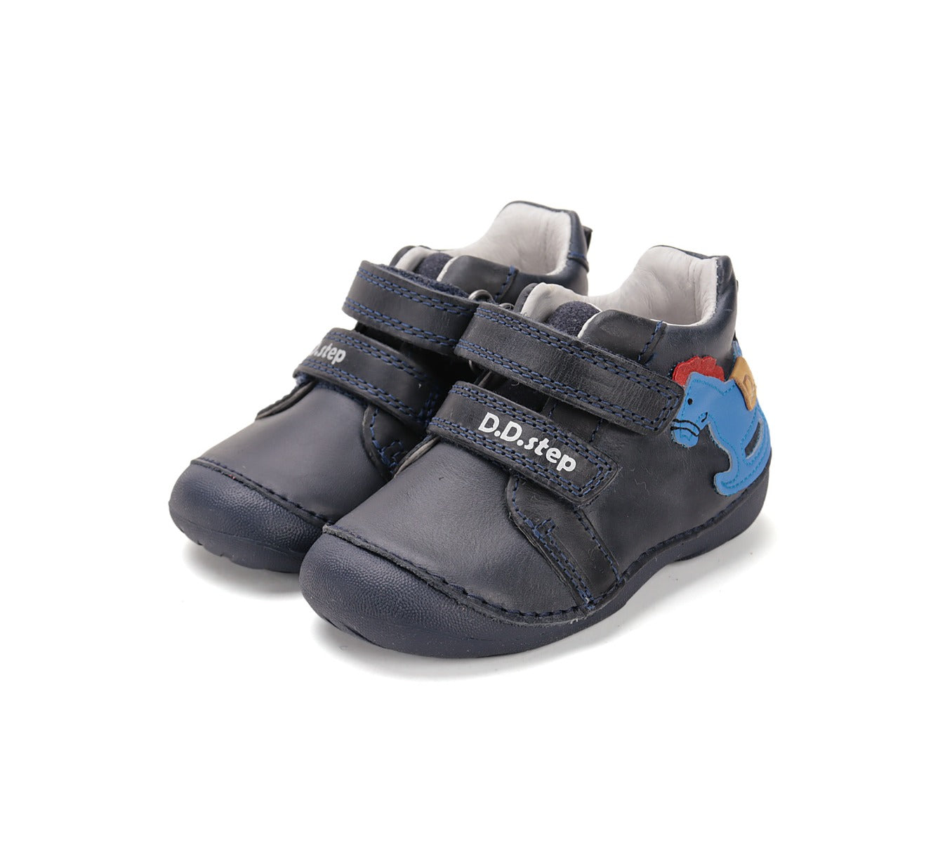 D.D.Step pantofi baieti Primii Pasi 19-24 Royal Blue cu calut