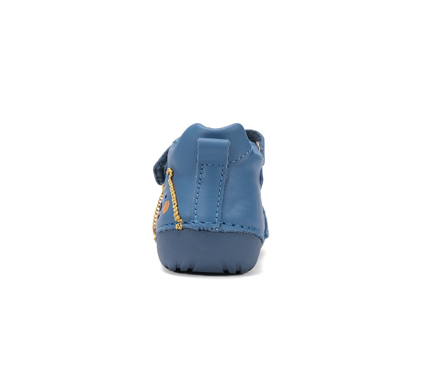 D.D.Step pantofi baieti Primii pasi 18-24 Royal Blue cu ursulet