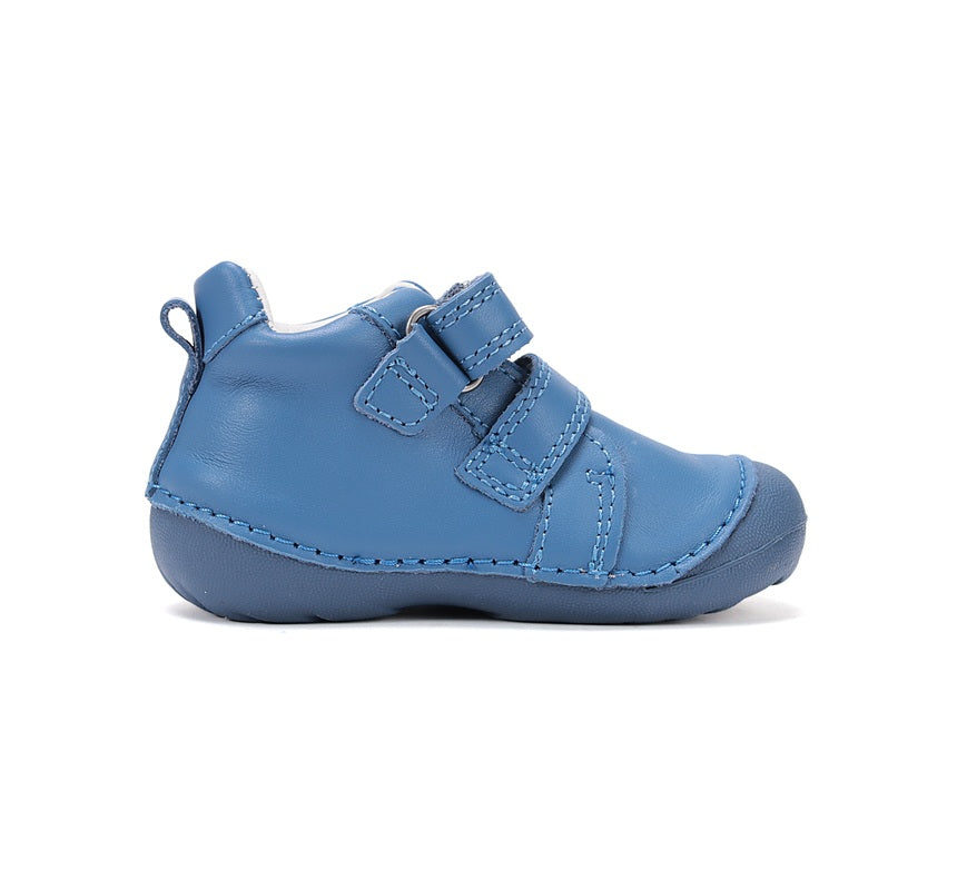 D.D.Step pantofi baieti Primii pasi 18-24 Royal Blue cu ursulet