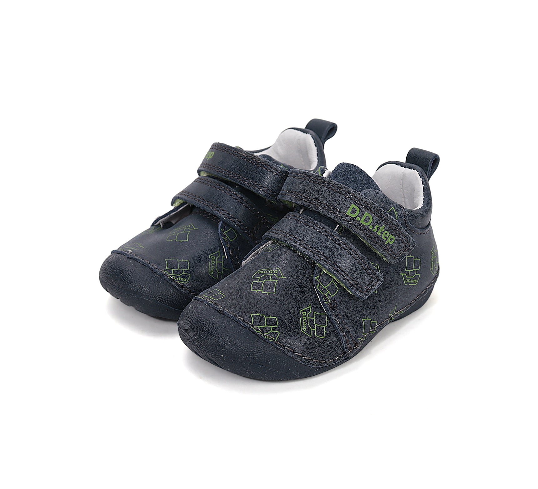 D.D.Step pantofi baieti Primii pasi 19-24 Royal Blue cu vapoare