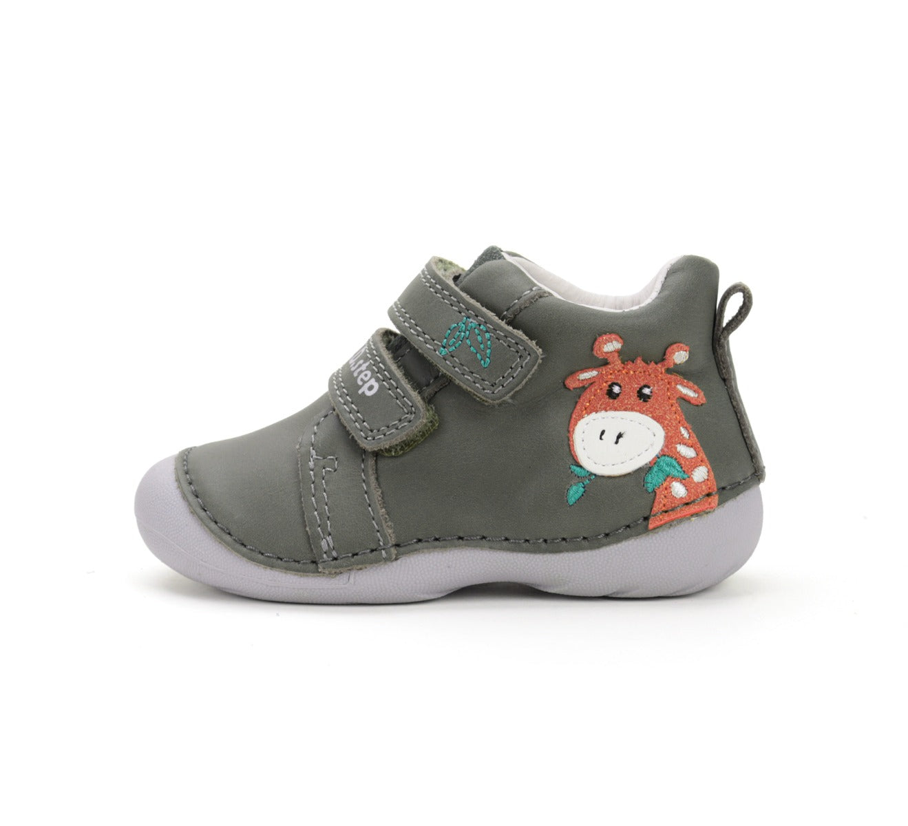 D.D.Step pantofi baieti Primii Pasi 20-24 Khaki cu girafa