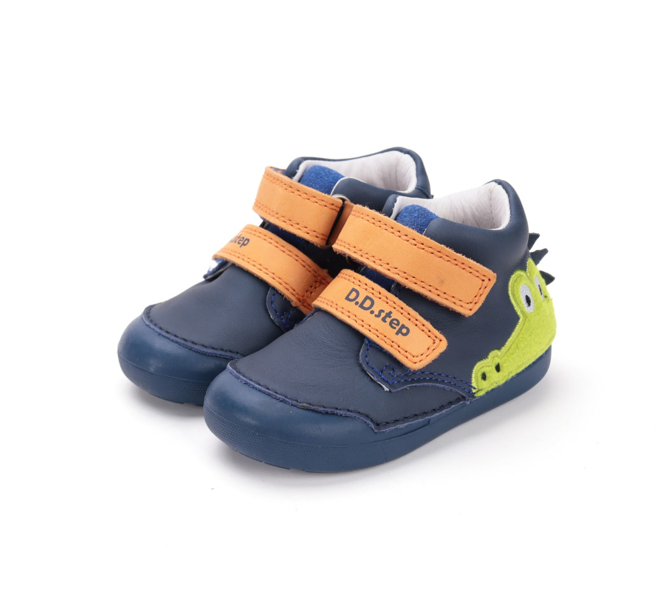 D.D.Step pantofi baieti Primii Pasi 20-25 Bermuda Blue cu crocodil