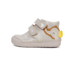D.D.Step pantofi baieti Primii pasi 20-25 Cream cu elefant