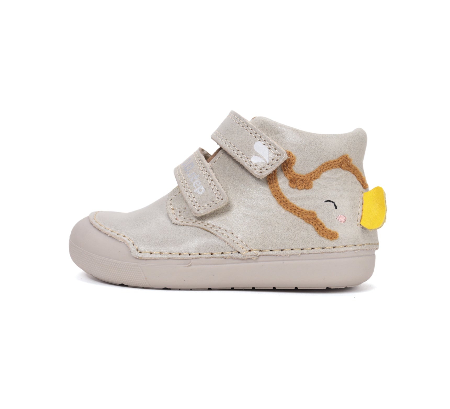 D.D.Step pantofi baieti Primii pasi 20-25 Cream cu elefant