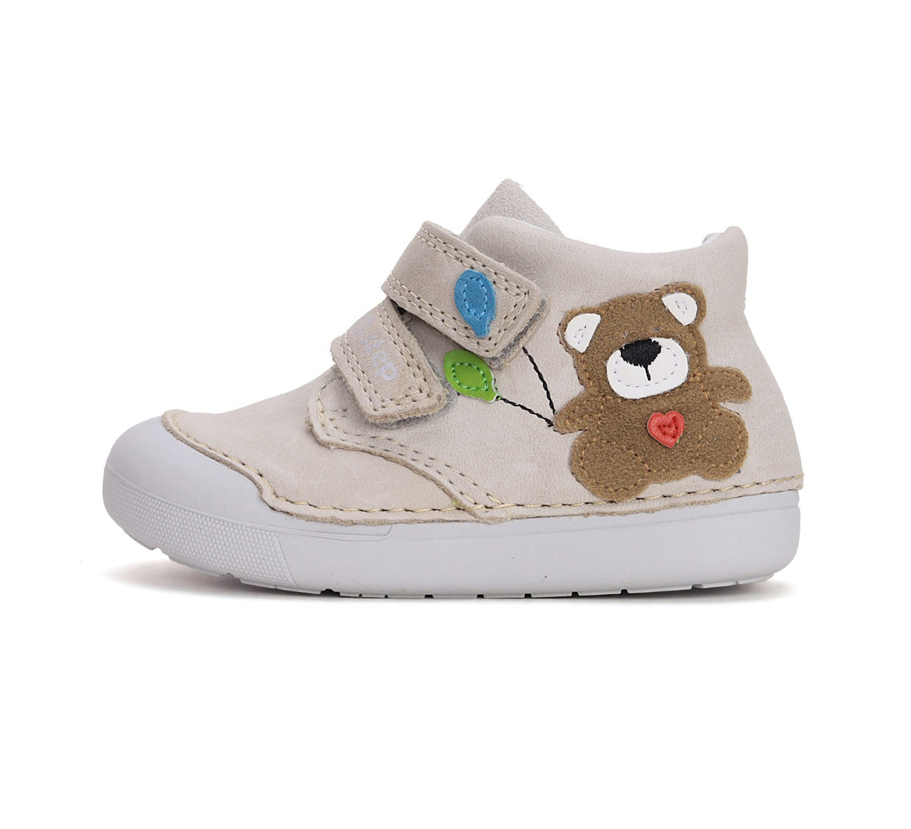 D.D.Step pantofi baieti Primii Pasi 20-25 Cream cu ursulet