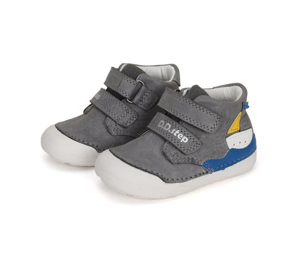 D.D.Step pantofi baieti Primii pasi 20-25 Grey cu vapor