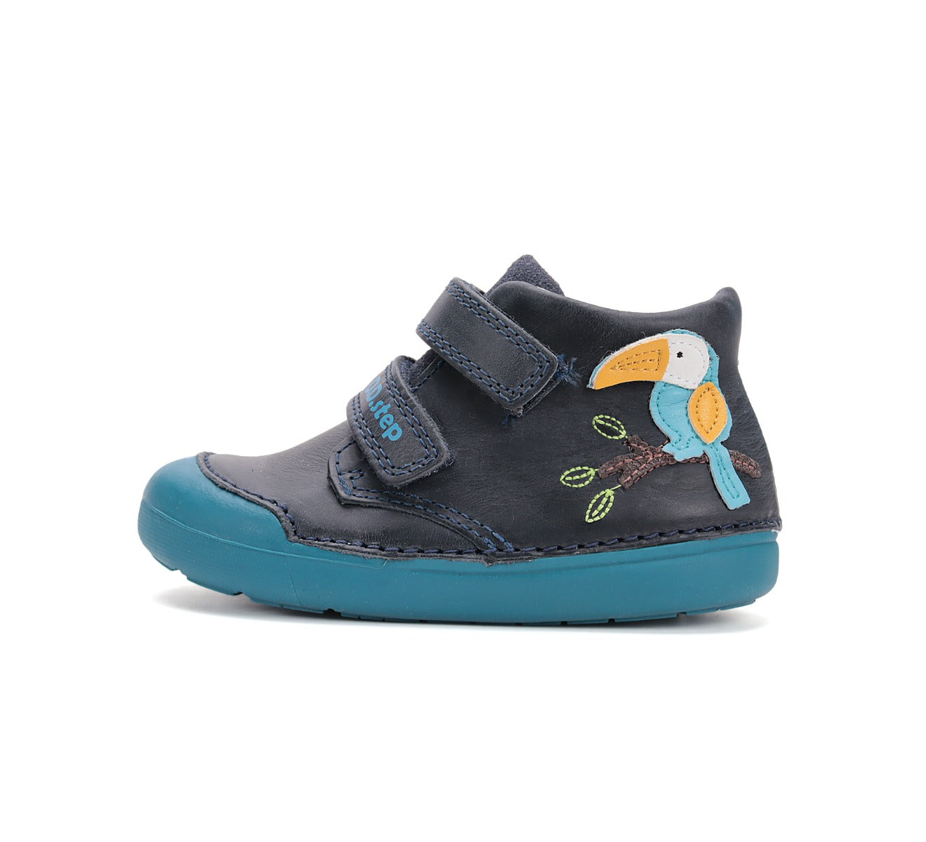 D.D.Step pantofi baieti Primii Pasi 20-25 Royal Blue cu papagal