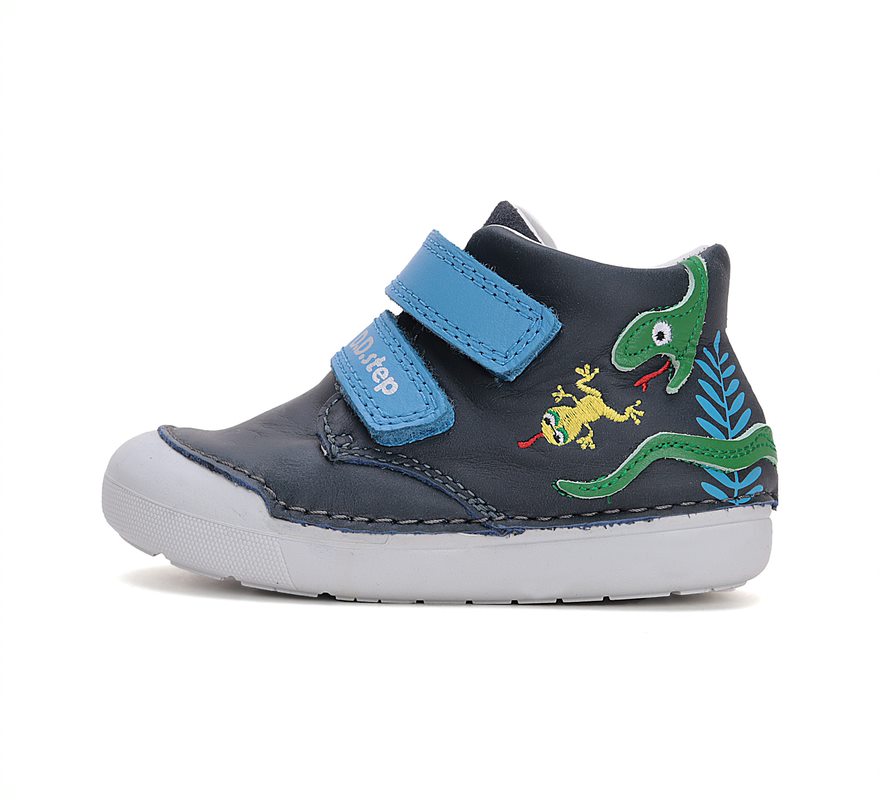 D.D.Step pantofi baieti Primii Pasi 20-25 Royal Blue cu sarpe