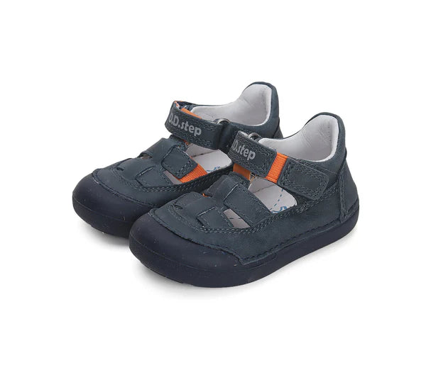 D.D.Step pantofi baieti Primii pasi decupati 20-25 Royal Blue