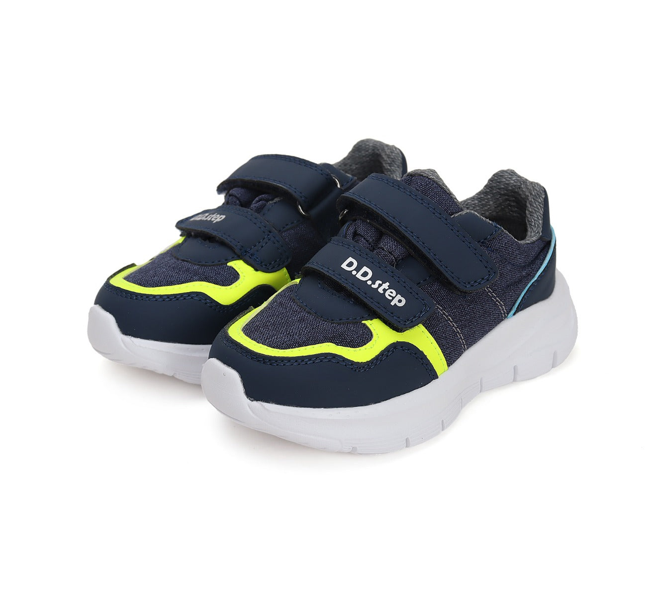 D.D.Step pantofi baieti sport 24-29, Royal Blue cu neon