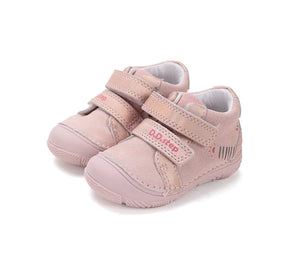 D.D.Step  pantofi fete 20-25 Metallic pink cu labuta tigru