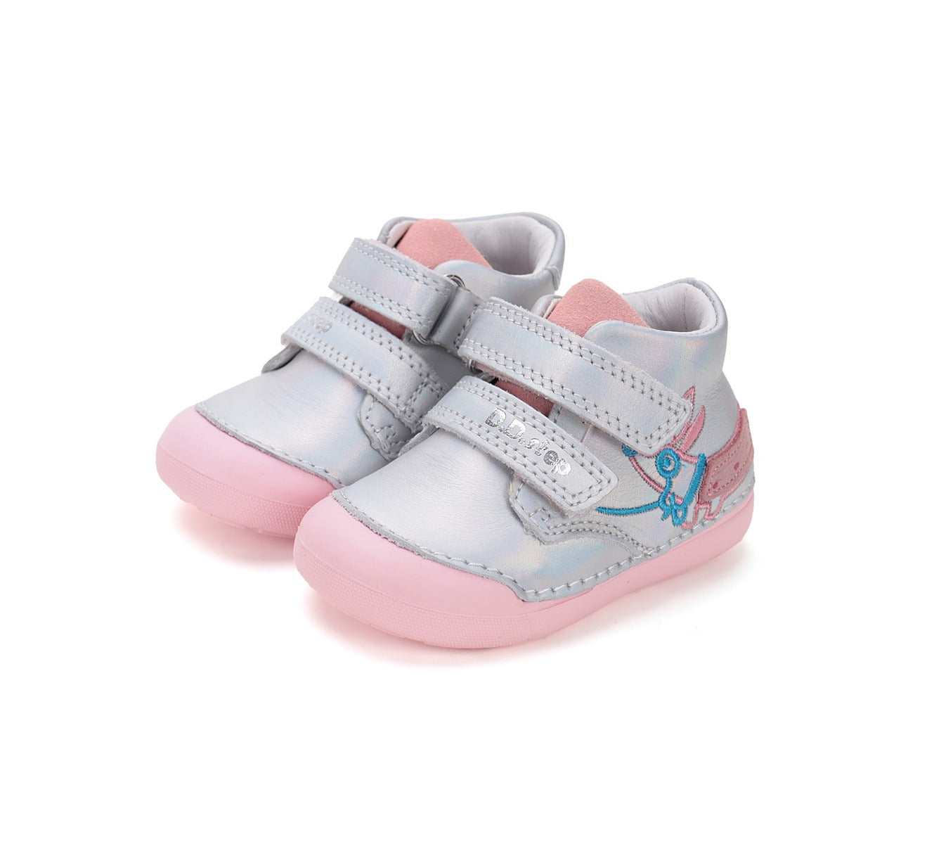 D.D.Step pantofi fete Primii pasi 20-25 Silver cu catelus Imagine principală a produsului