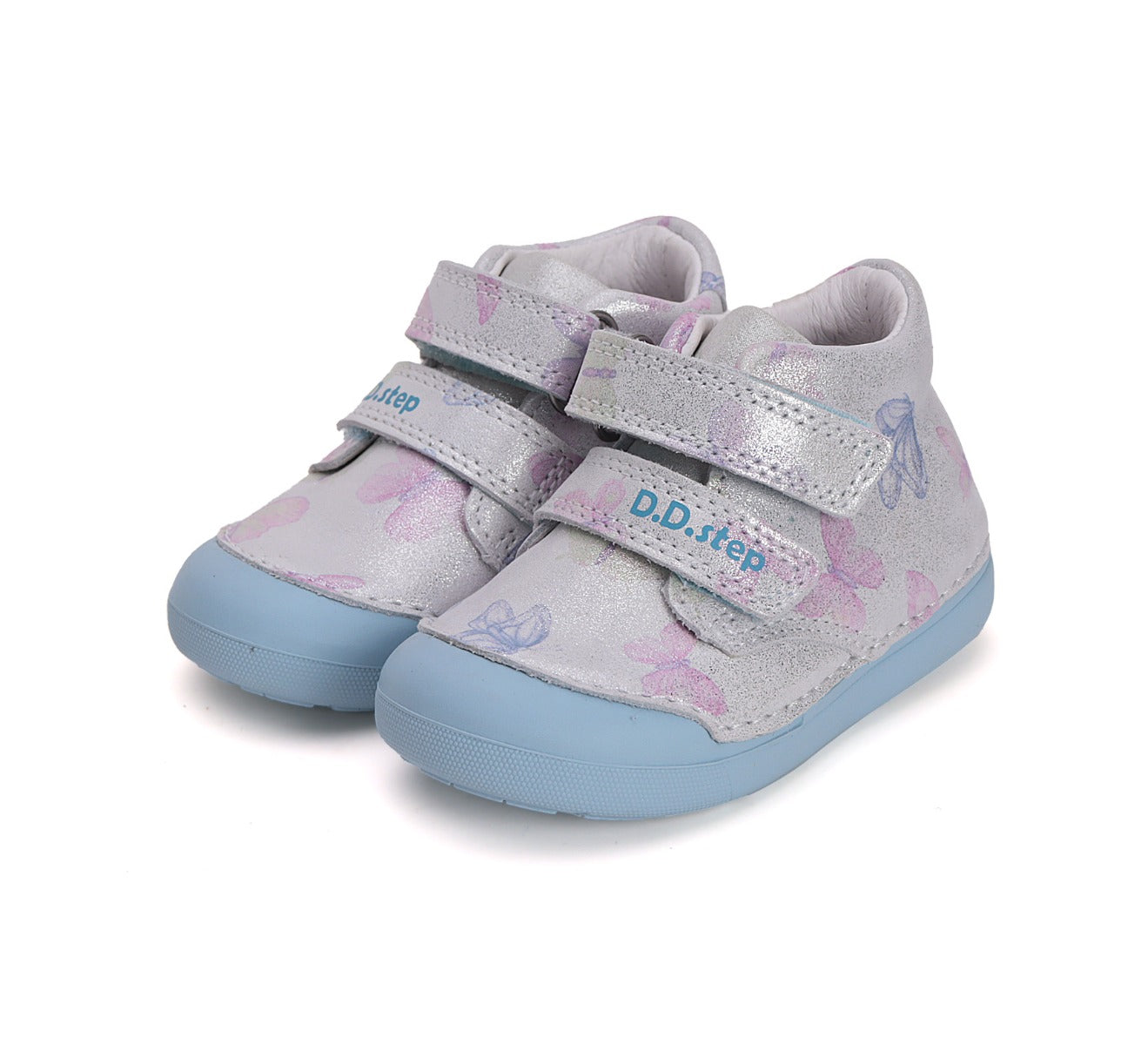 D.D.Step pantofi fete 20-25 Silver cu fluturasi Imagine principală a produsului
