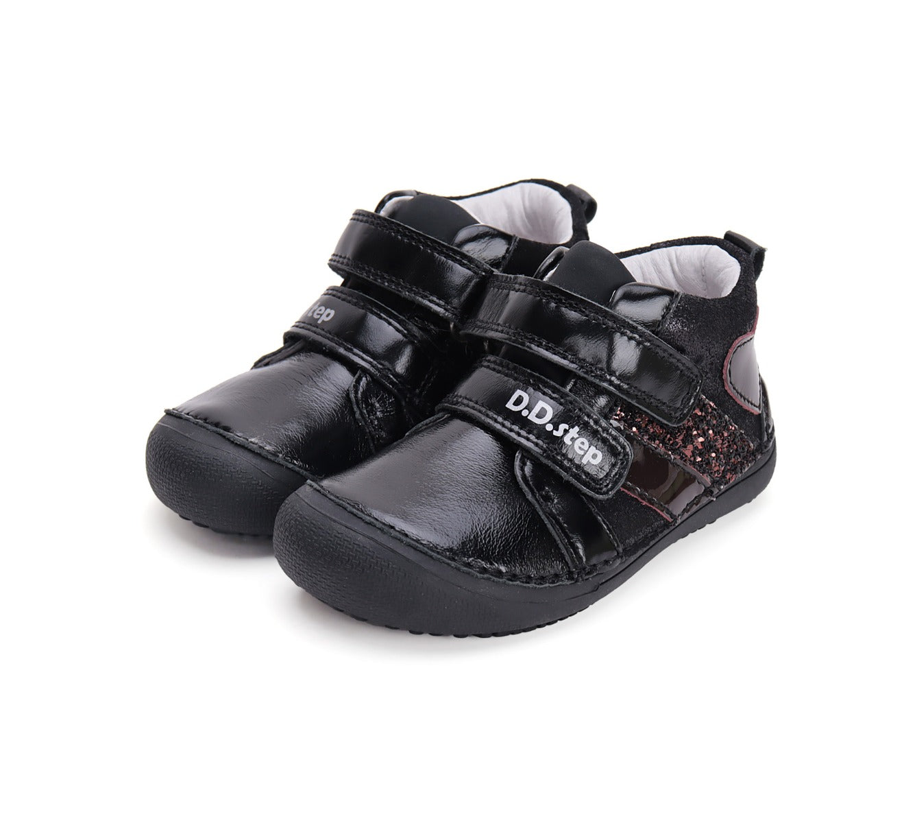 D.D.Step pantofi fete Barefoot 25-30 Black cu inimioara