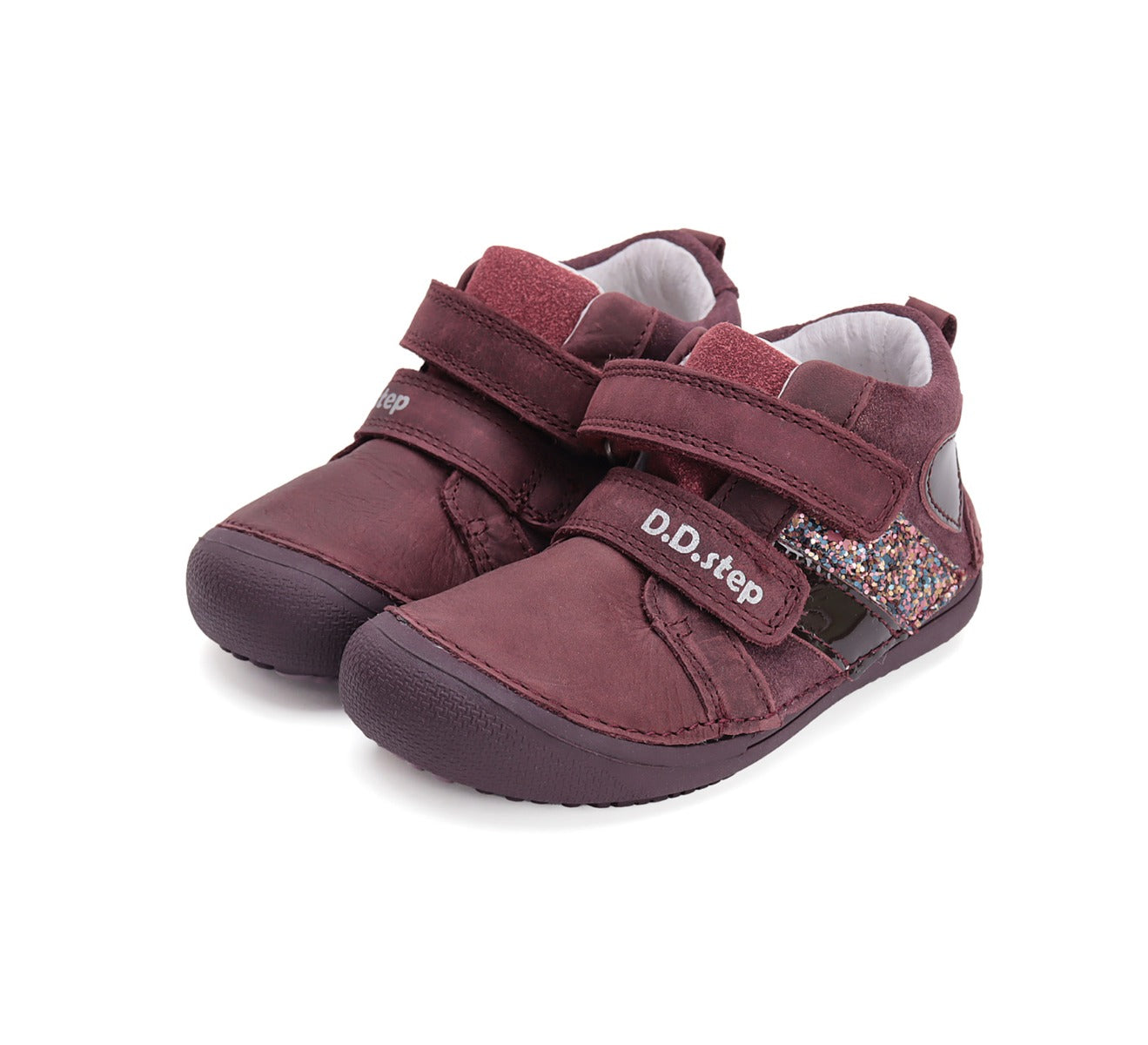 D.D.Step pantofi fete Barefoot 25-30 Raspberry cu inimioara