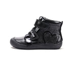 D.D.Step pantofi fete Barefoot 25-30 Black cu inimioara