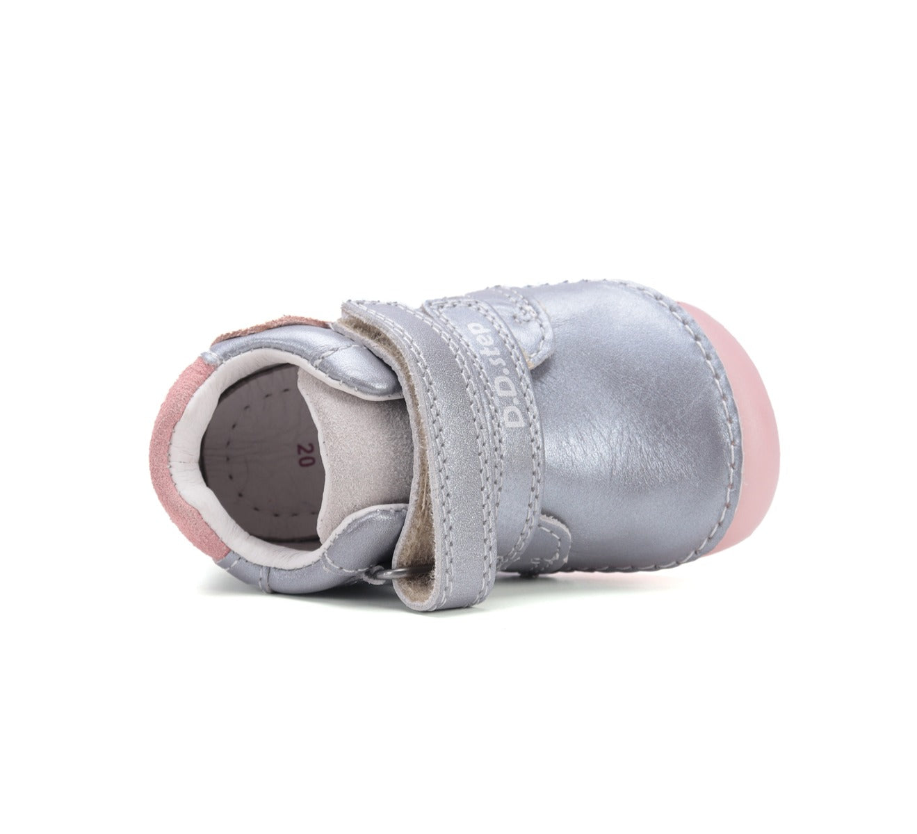 D.D.Step pantofi fete Barefoot cu talpa fluorescenta 20-25 Dark grey cu fluturi