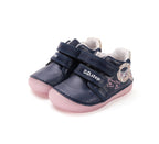 D.D.Step pantofi fete Barefoot cu talpa fluorescenta 20-25 Royal Blue cu fluturi