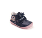 D.D.Step pantofi fete Barefoot cu talpa fluorescenta 20-25 Royal Blue cu fluturi