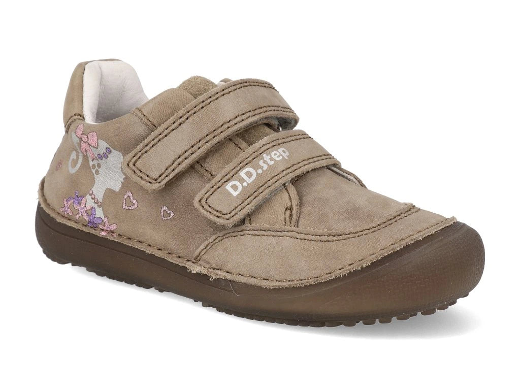 D.D.Step pantofi fete Barefoot cu talpa fluorescenta 25-30 Cream cu fetita Imagine principală a produsului