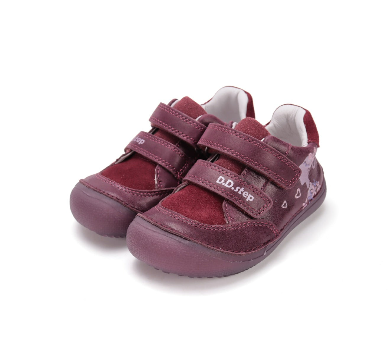 D.D.Step pantofi fete Barefoot cu talpa fluorescenta 26-31 Raspberry cu fetita Imagine principală a produsului