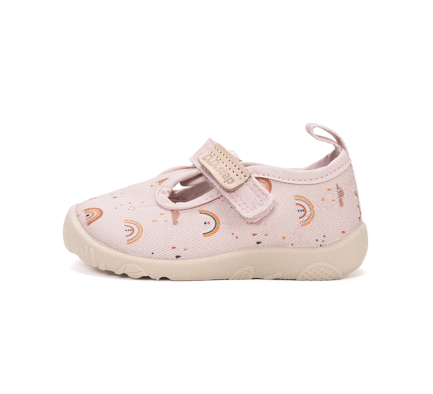 D.D.Step pantofi fete decupati Barefoot de interior din panza 20-31 Baby Pink curcubeu