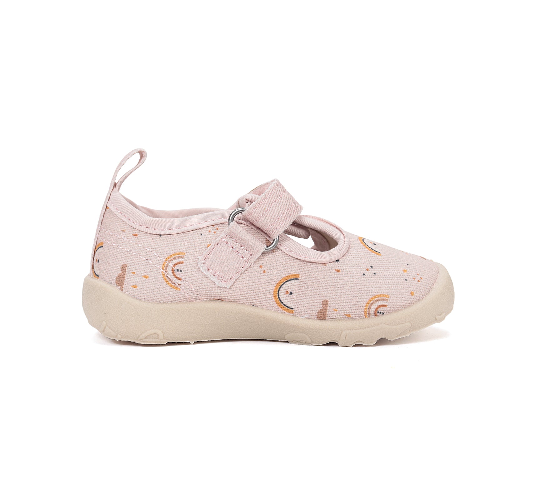 D.D.Step pantofi fete decupati Barefoot de interior din panza 20-31 Baby Pink curcubeu