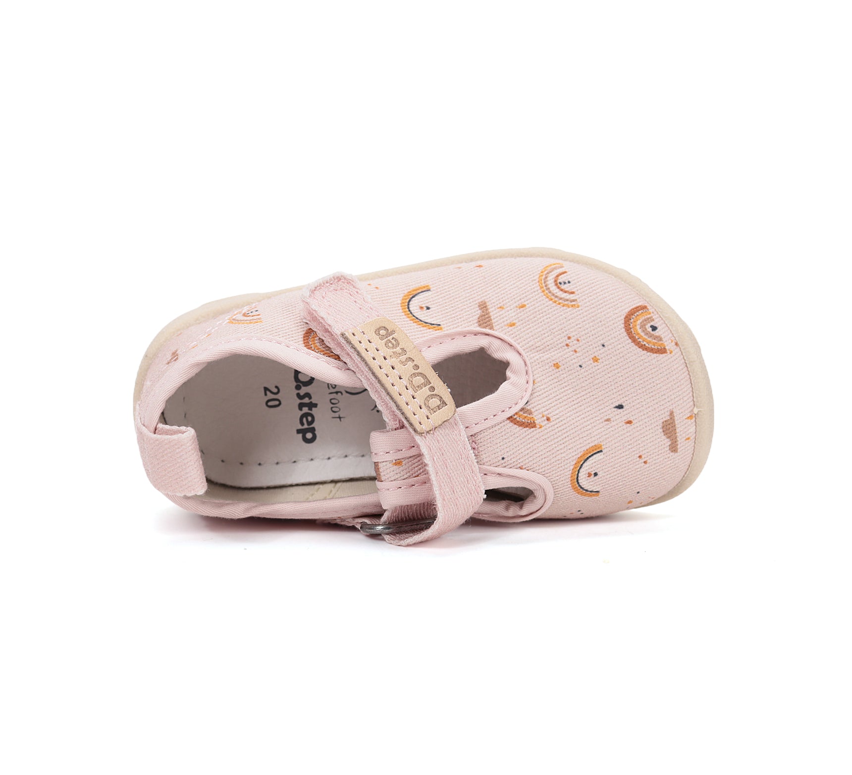 D.D.Step pantofi fete decupati Barefoot de interior din panza 20-31 Baby Pink curcubeu